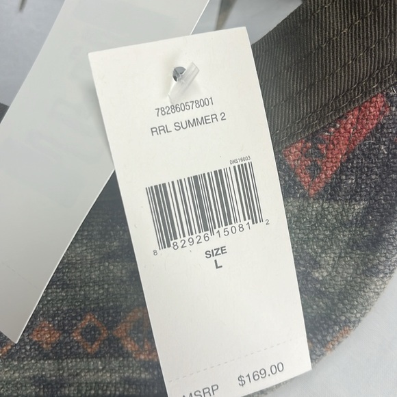 Double RRL Ralph Lauren Pure Linen Southwest Theme Men Hat Size L made in China - Picture 9 of 15